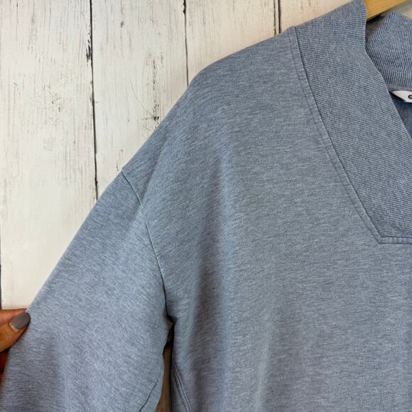 Athleta Blue Heather Clarity V-Neck Thumbholes Sweatshirt #466781 Size Medium - Picture 9 of 15